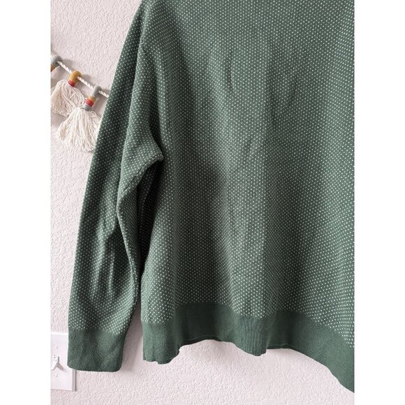 Bonobos Washable Cotton Cashmere Green Printed Half Zip Sweater Golf Preppy XL - Picture 9 of 9